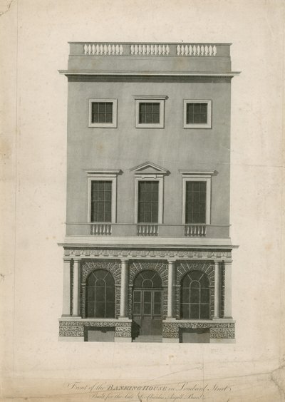 Přední část bankovního domu v Lombard Street, postavená pro zesnulého sira Charlese Asgilla, Barta od English School