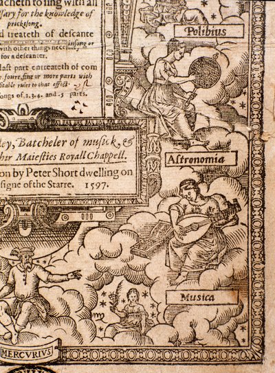 Frontispiece z A Plaine and Easie Introduction to Practicall Musicke od Thomas Morley, Detail, 1597 od English School