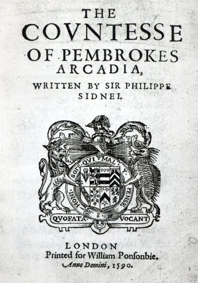 Frontispis k Arkádii hraběnky z Pembroku od sira Philipa Sidneyho, 1590 od English School