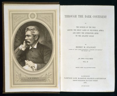 Frontispiece k Through the Dark Continent, Henry M. Stanley, publikoval 1878 od English School