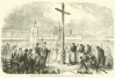Smuteční obřad nad francouzskými vojáky zabitými během obléhání Paříže, říjen 1870 od English School