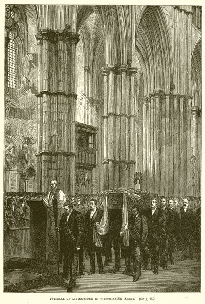 Livingstoneův pohřeb ve Westminsterském opatství od English School