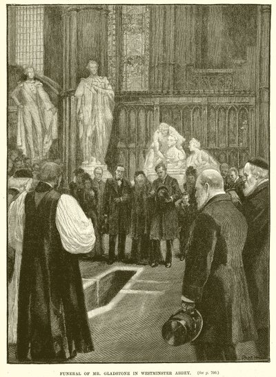 Pohřeb pana Gladstonea ve Westminsterském opatství od English School