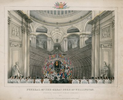 Pohřeb velkého vévody z Wellingtonu (barevná rytina) od English School