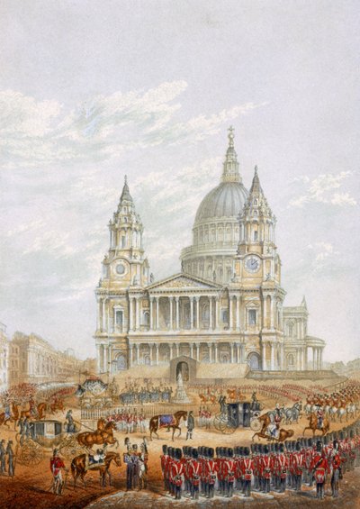 Pohřeb zesnulého vévody z Wellingtonu (barevné lito) od English School