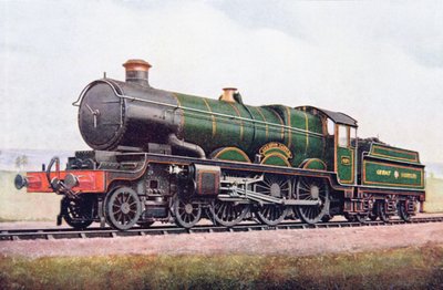 G.W.R. Caldicot Castle, ilustrace z knihy The Book of the Locomotive od G. Gibbarda Jacksona, vydáno 1924 od English School