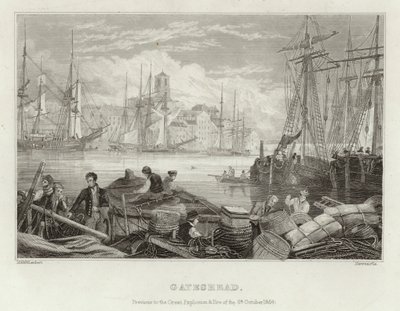 Gateshead před velkým výbuchem a požárem 6. října 1854 od English School