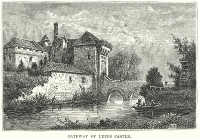 Brána hradu Leeds (rytina) od English School