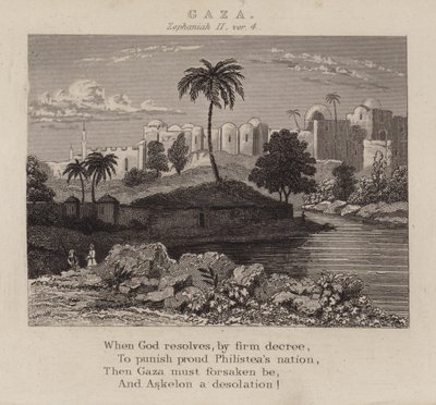 Gaza, Zephaniah II, ver 4 (rytina) od English School