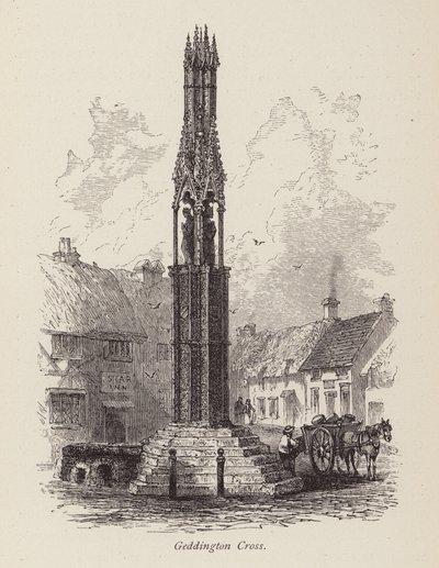 Geddingtonský kříž (rytina) od English School
