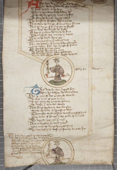 Genealogická role anglických králů, kolem 1440-79 (pero a inkoust na pergamenu) od English School