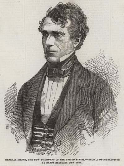 General Pierce, nový prezident Spojených států (rytina) od English School