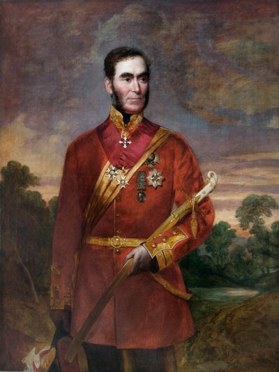 Generál Sir Richard Dacres (olej na plátně) od English School