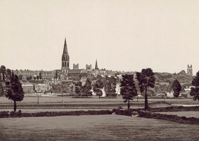 Celkový pohled na Exeter (litografie) od English School