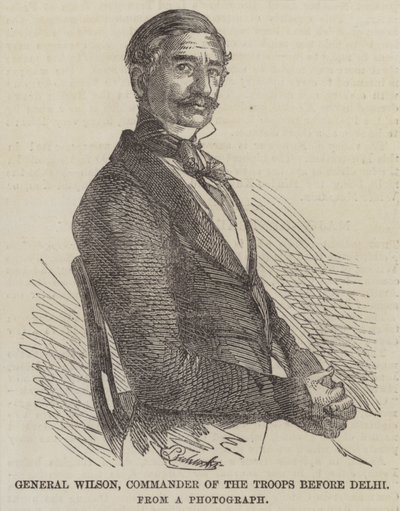 Generál Wilson, velitel vojsk před Dillí (rytina) od English School