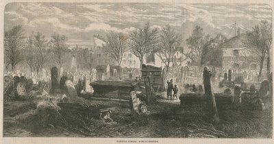 Celkový pohled na pohřebiště Bunhill Fields od English School