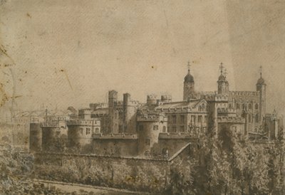 Celkový pohled na Tower of London (wc na papíře) od English School