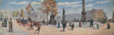 Celkový pohled na jihovýchodní roh Trafalgarského náměstí od English School