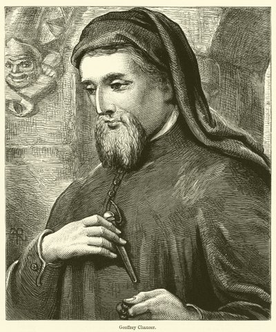 Geoffrey Chaucer (rytina) od English School