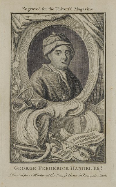 George Frideric Handel, vyryto pro Universal Magazine, c.1760 od English School