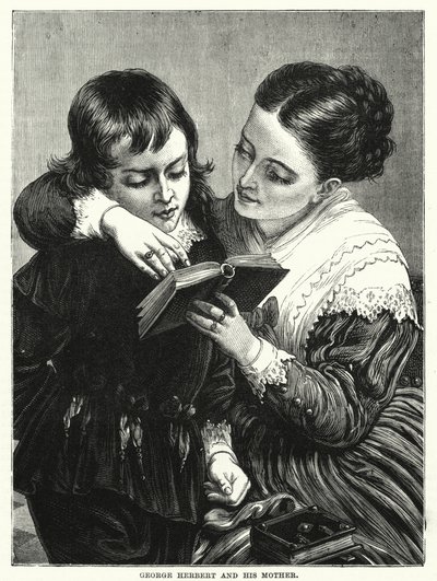 George Herbert a jeho matka (rytina) od English School