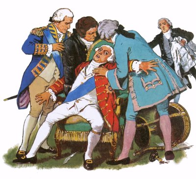 George III trpící záchvatem šílenství od English School