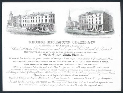 George Richmond Collis & Co, vizitka od English School