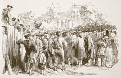 Kázání George Whitefielda, ilustrace z Cassells Illustrated History of England (sépiová fotografie) od English School