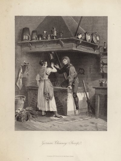 Německý kominík (litografie) od English School