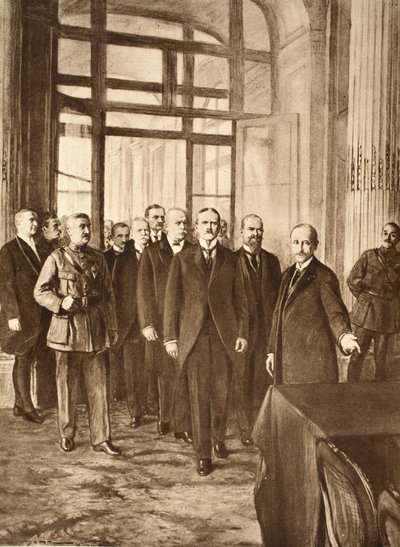 Němečtí politici ve Versailleském paláci, 1919 od English School