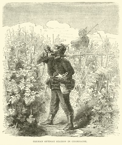Německá základna v Champagne, září 1870 od English School