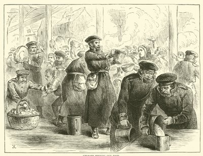 Němci podávající jídlo, leden 1871 od English School