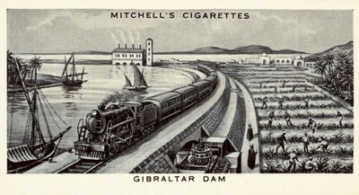 Gibraltar Dam (litho) od English School