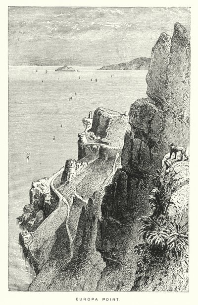 Gibraltar: Europa Point (rytina) od English School