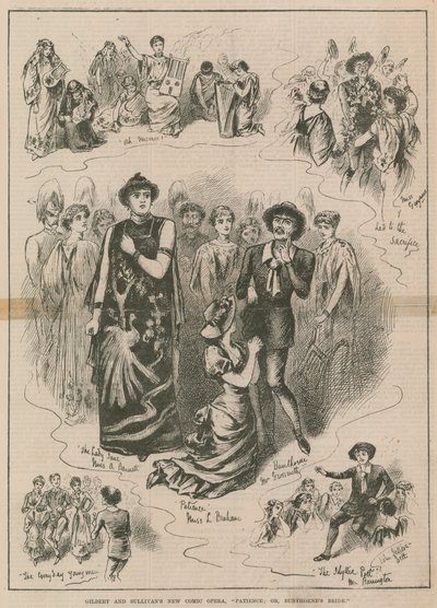 Gilbert & Sullivans nová komická opera Patience; nebo Bunthornes Bride od English School