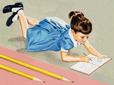 Dívka kreslení od English School