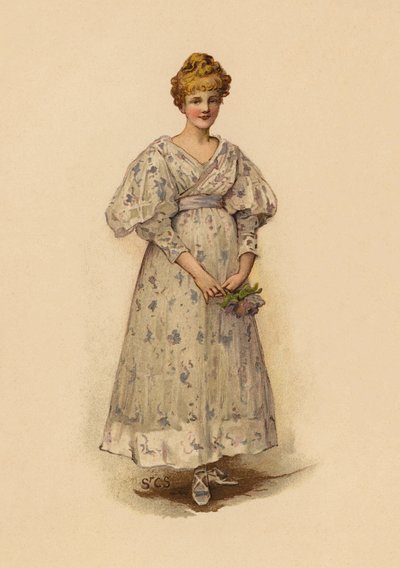 Dívka držící pózu (chromolit) od English School