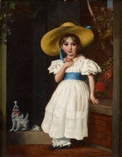 Dívka ve slaměném klobouku, kolem roku 1840 od English School