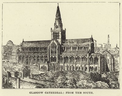Glasgowská katedrála, z jihu od English School