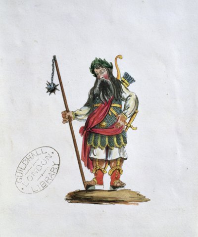 Gog, ilustrace jedné z Guildhall soch legendárních obrů (viz také 106546) od English School