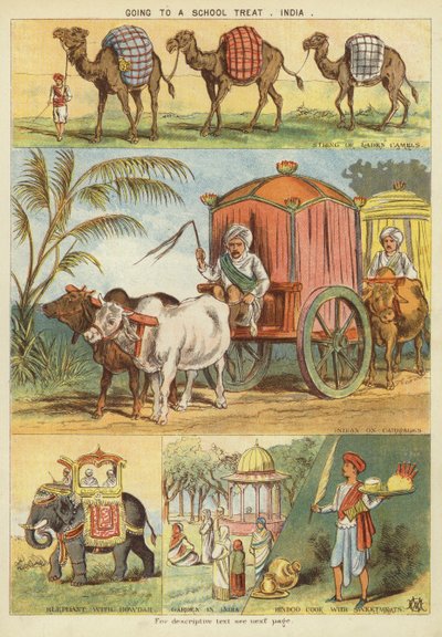 Jdu do školy, Indie (chromolitho) od English School