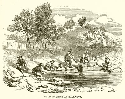 Mytí zlata v Ballarat od English School