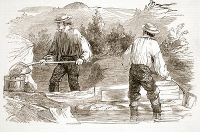 Mytí zlata v kopání, z The Illustrated London News, 1849 od English School