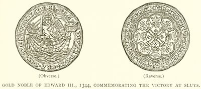 Zlatý šlechtic Edwarda III., 1344, na památku vítězství u Sluys od English School