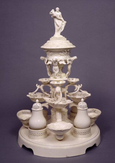 Grand Plat de Menage nebo, střed stolu, Leeds Pottery, c.1780 (krémové nádobí) od English School