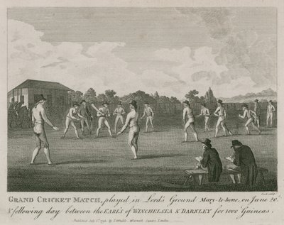 Velký kriketový zápas hraný v Lords Ground, Marylebone, Londýn od English School