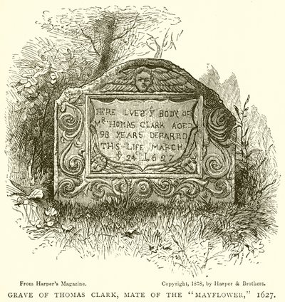 Hrob Thomase Clarka, kamaráda z Mayflower, 1627 od English School