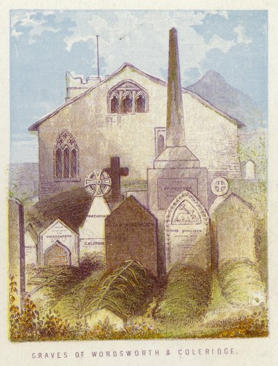 Graves of Wordsworth a Coleridge (barevné lito) od English School