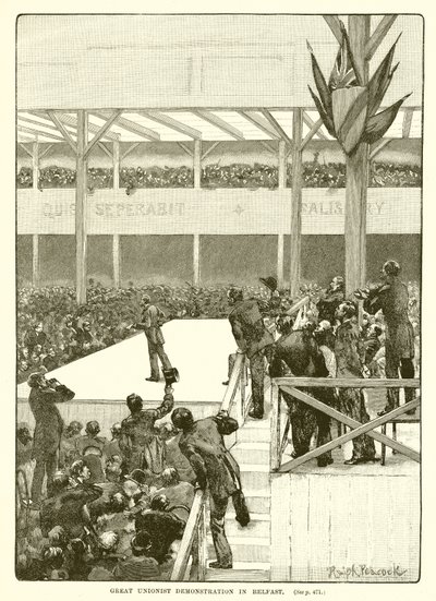 Velká unionistická demonstrace v Belfastu, 1890 od English School