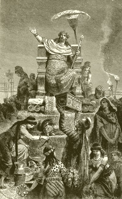 Řecká degenerace.--Croesus na pohřební hromadě od English School